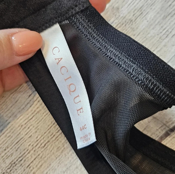 Cacique •Size 44C• Lightly Lined Full Coverage Black Bra New w/ Tags Plus Size - Picture 6 of 7